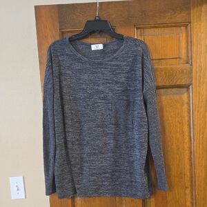 Gray Long Sleeve Knit Top